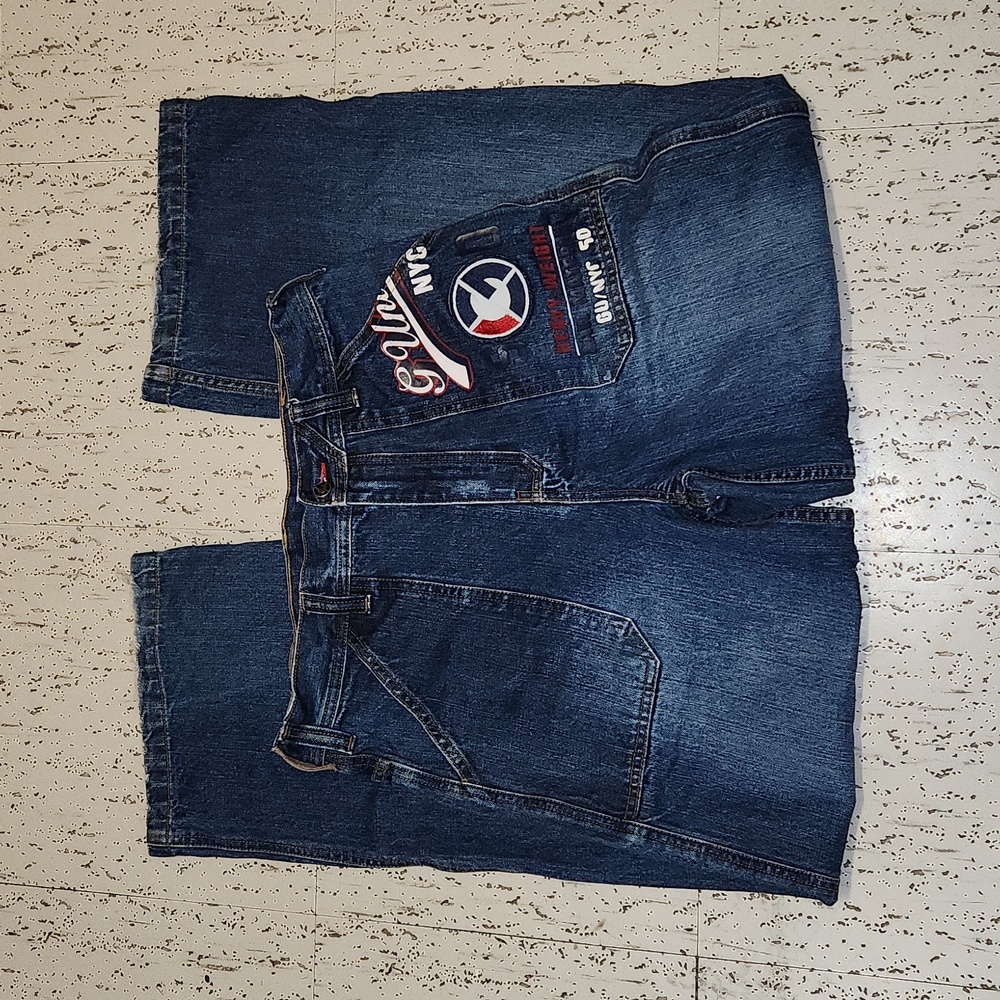 G-Unit Big Logo Baggy Straight Leg Blue Jeans Vintage Y2K